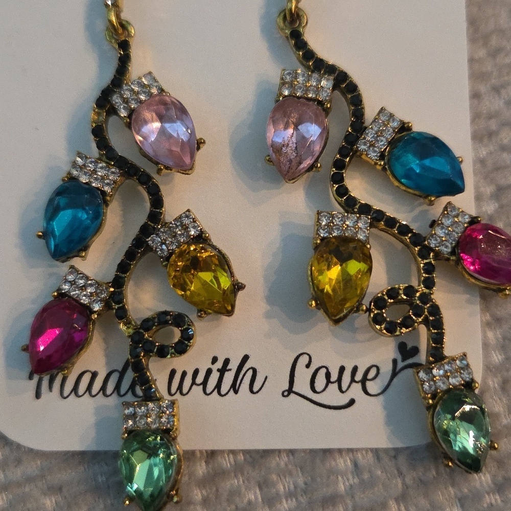 Christmas Lights Earrings - Picture 2 of 3